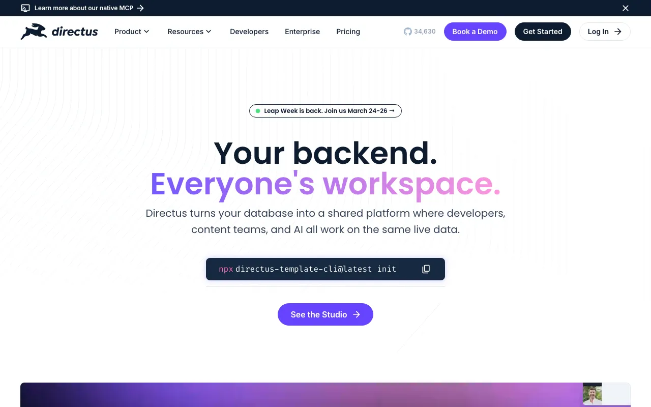 Directus Landing Page