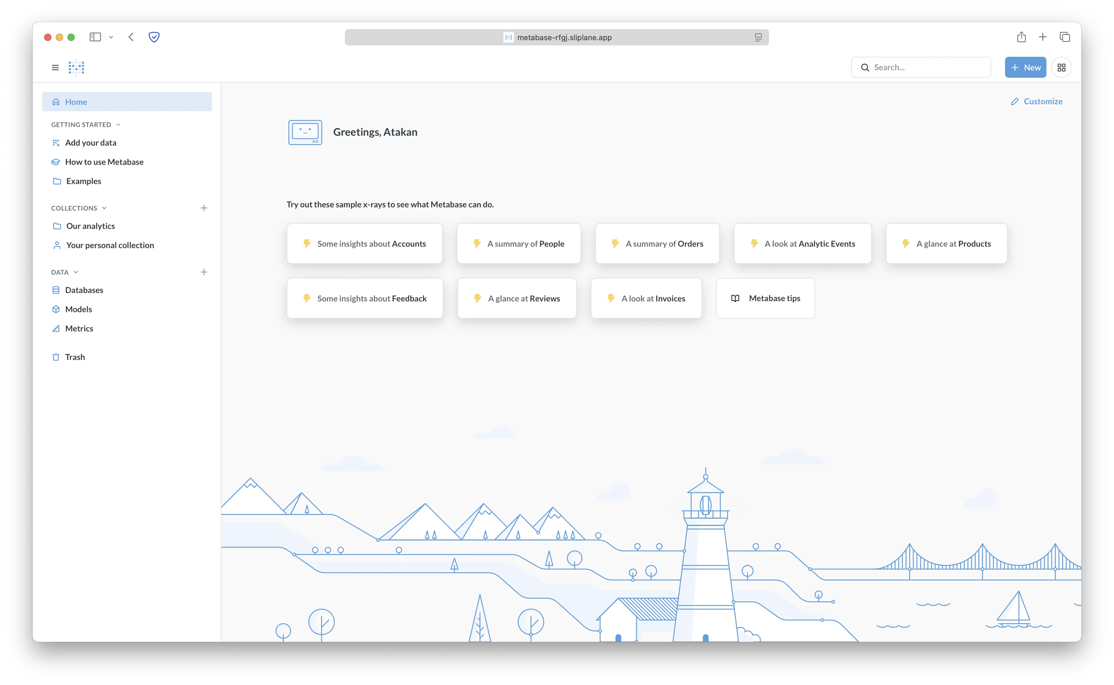 Metabase Home Screen